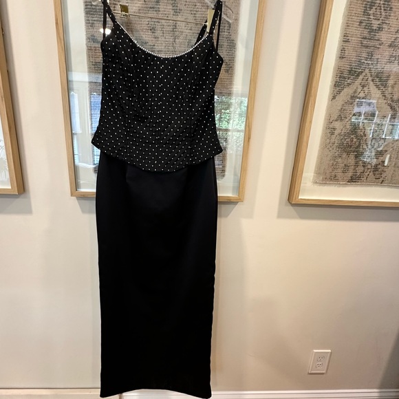 VTG Gunne Sax Jessica McClintock Black Formal Dress Rhinestone Dress Size 9 S XS - Picture 6 of 8